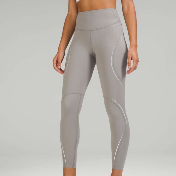 Lululemon Base Pace High-Rise Reflective Tight 25" Gull Grey Size 4 - Picture 3 of 13